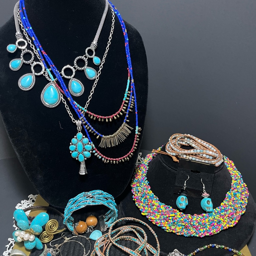 Turquoise and Silver Jewelry Lot